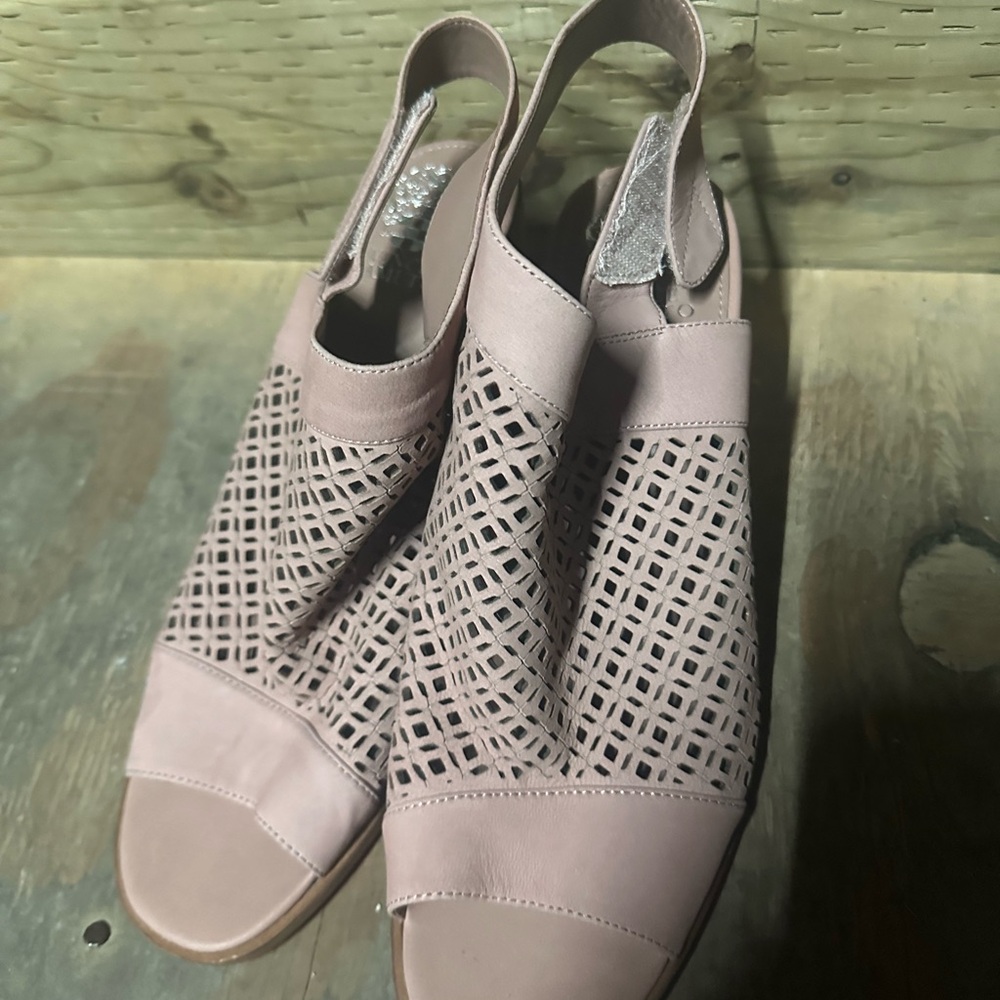 Vince Camuto Pink Slingback Sandals with Perforated Design